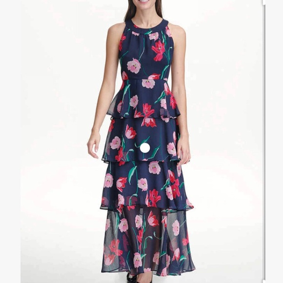 Tommy Hilfiger Dresses & Skirts - Tommy Hilfiger Printed Chiffon Tiered Maxi Dress